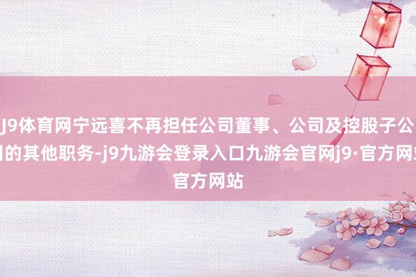 J9体育网宁远喜不再担任公司董事、公司及控股子公司的其他职务-j9九游会登录入口九游会官网j9·官方网站