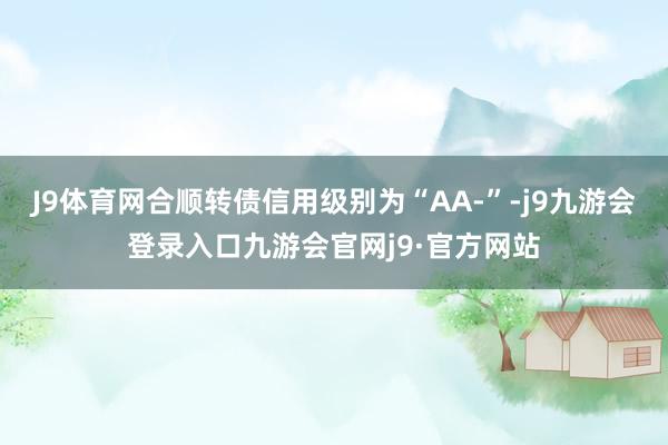 J9体育网合顺转债信用级别为“AA-”-j9九游会登录入口九游会官网j9·官方网站