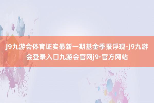 J9九游会体育证实最新一期基金季报浮现-j9九游会登录入口九游会官网j9·官方网站