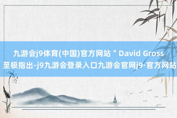 九游会j9体育(中国)官方网站＂David Gross 至极指出-j9九游会登录入口九游会官网j9·官方网站