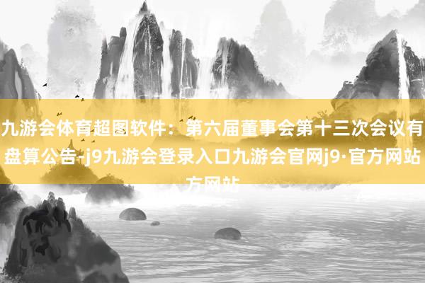 九游会体育超图软件：第六届董事会第十三次会议有盘算公告-j9九游会登录入口九游会官网j9·官方网站